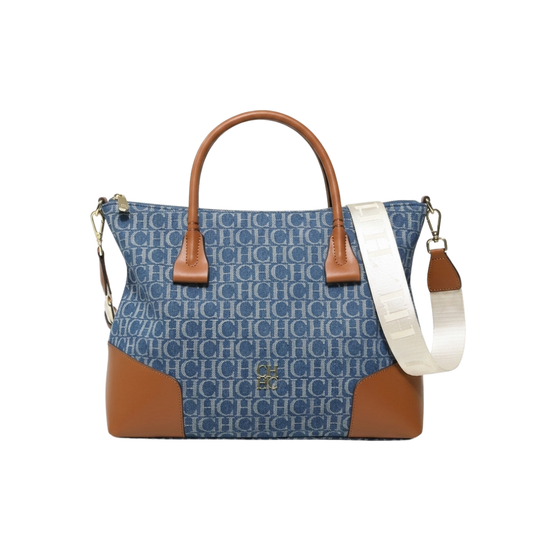 Damska Torebka Jeansowa na Ramię Crossbody z Szerokim Paskiem