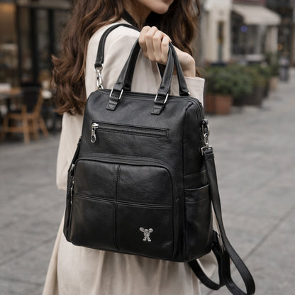 Plecak Miejski VERA Elegancki ze Skóry Czarny do Pracy i na Studia