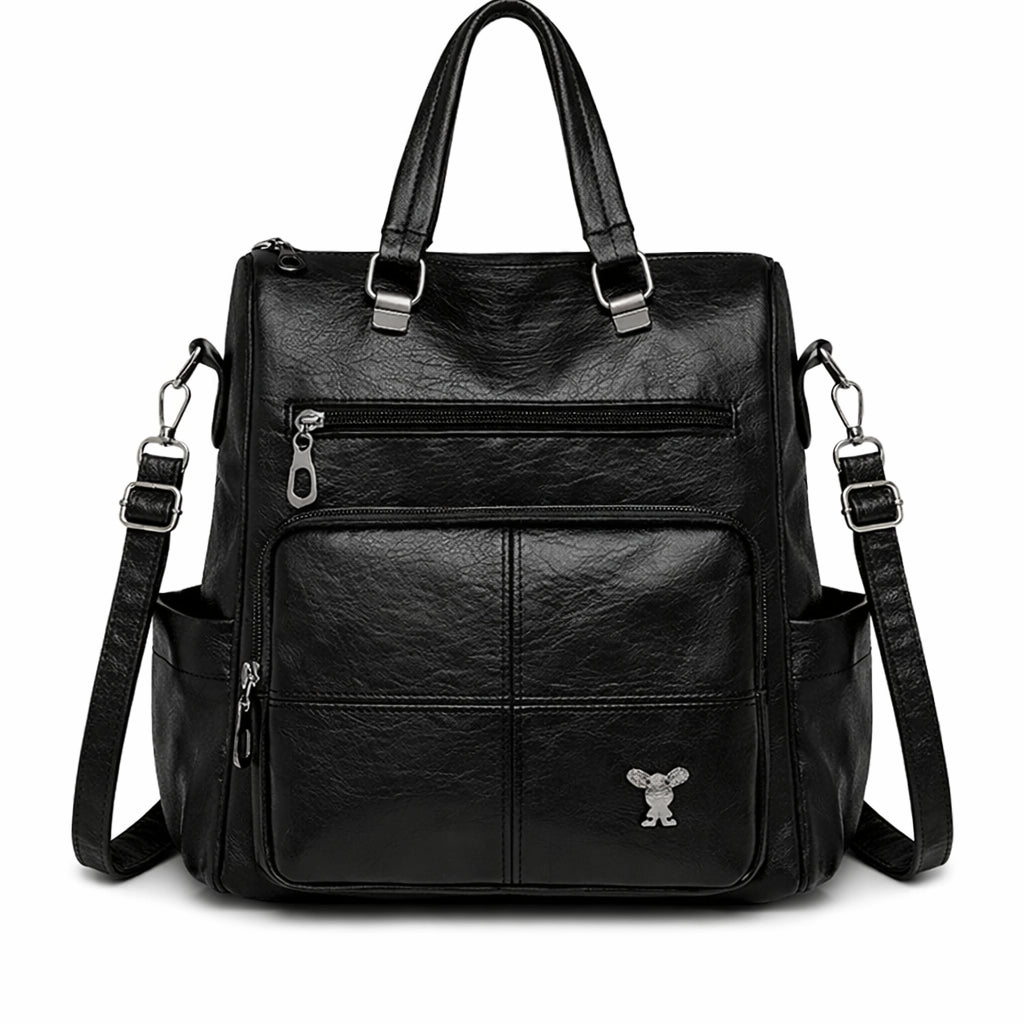 Plecak Miejski VERA Elegancki ze Skóry Czarny do Pracy i na Studia