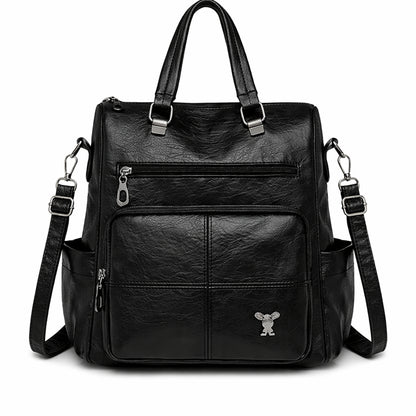 Plecak Miejski VERA Elegancki ze Skóry Czarny do Pracy i na Studia