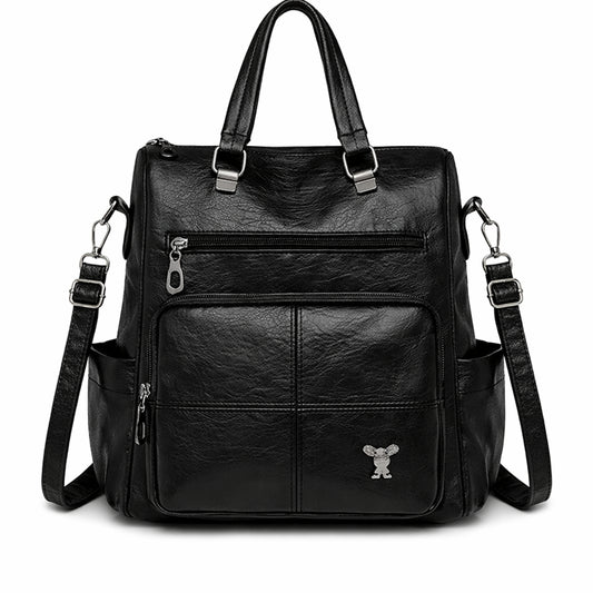 Plecak Miejski VERA Elegancki ze Skóry Czarny do Pracy i na Studia