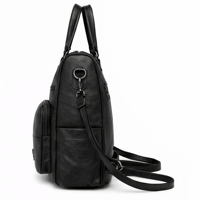 Plecak Miejski VERA Elegancki ze Skóry Czarny do Pracy i na Studia