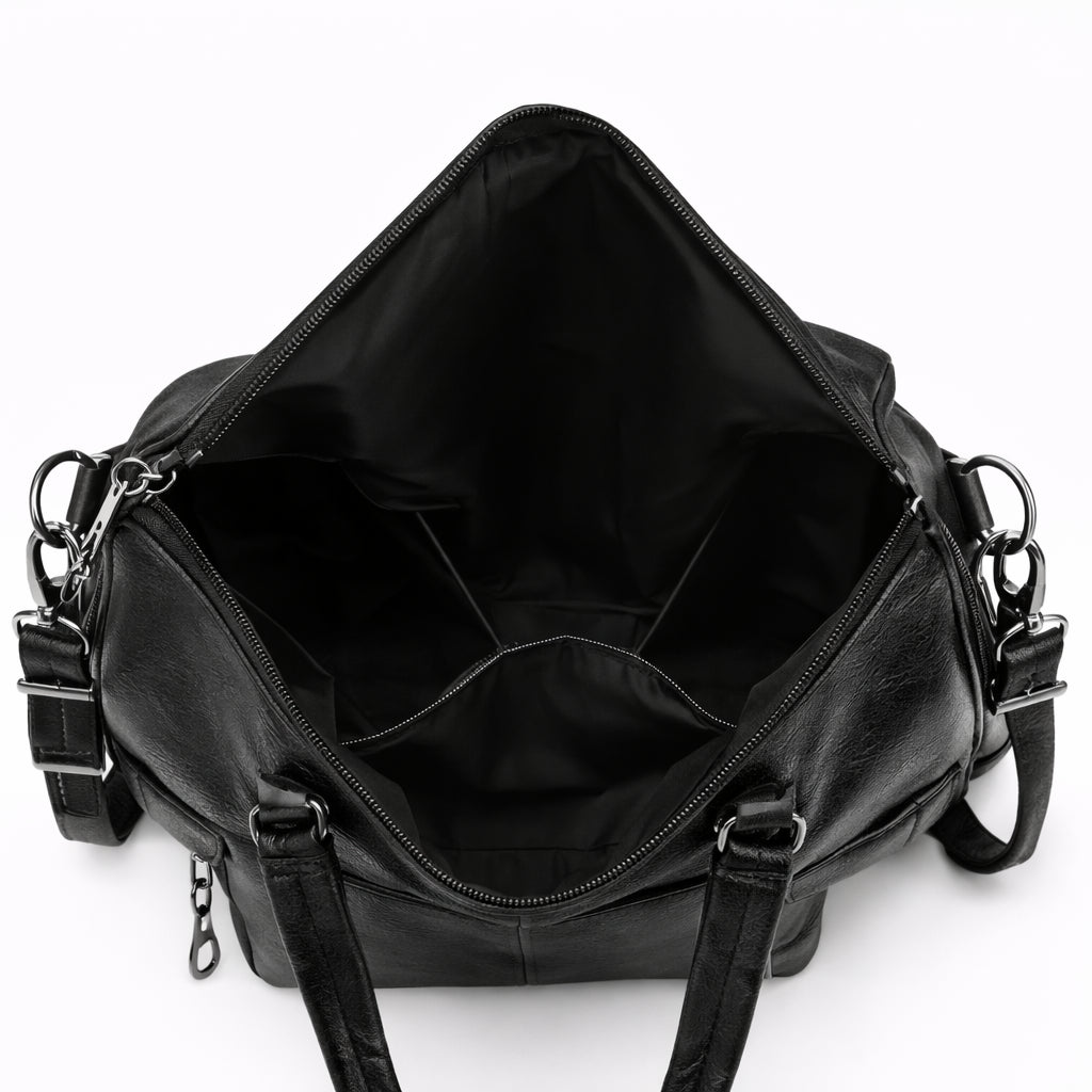 Plecak Miejski VERA Elegancki ze Skóry Czarny do Pracy i na Studia