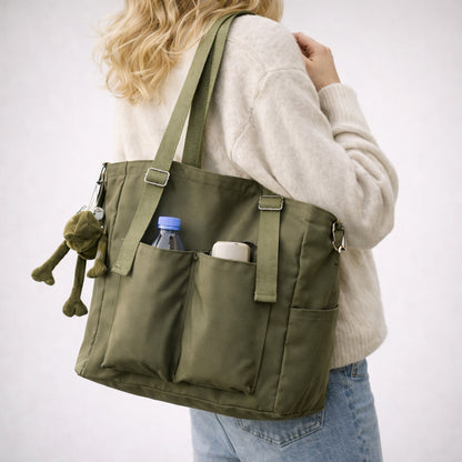 Torebka RIVA Miejska Shopper Damska Zielona na Ramię i do Ręki