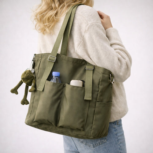 Torebka RIVA Miejska Shopper Damska Zielona na Ramię i do Ręki