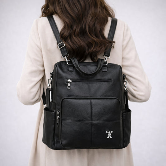 Plecak Miejski VERA Elegancki ze Skóry Czarny do Pracy i na Studia