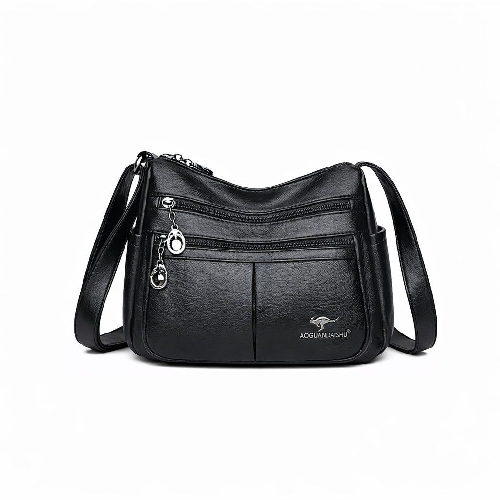 Torebka Miejska NORA Damska Czarna na Ramię i Crossbody z Regulowanym Paskiem