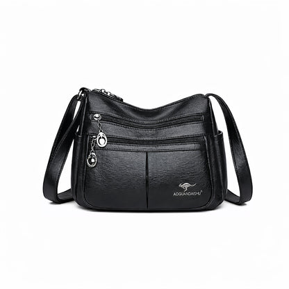 Torebka Miejska NORA Damska Czarna na Ramię i Crossbody z Regulowanym Paskiem