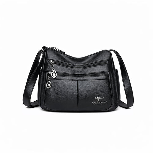 Torebka Miejska NORA Damska Czarna na Ramię i Crossbody z Regulowanym Paskiem