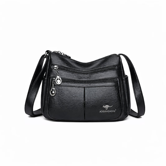 Torebka Miejska NORA Damska Czarna na Ramię i Crossbody z Regulowanym Paskiem