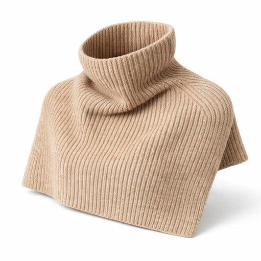 Szalik ELIN Damski Dzianinowy Zimowy z Golfem Beżowy – Ciepły i Miękki