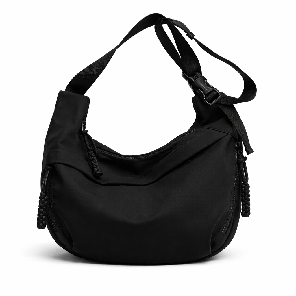 Saszetka Miejska URBAN Crossbody Damska Czarna z Regulowanym Paskiem