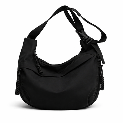 Saszetka Miejska URBAN Crossbody Damska Czarna z Regulowanym Paskiem