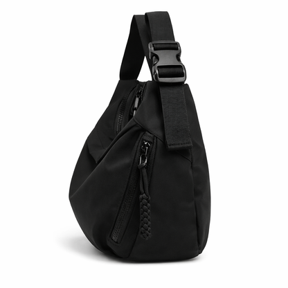 Saszetka Miejska URBAN Crossbody Damska Czarna z Regulowanym Paskiem