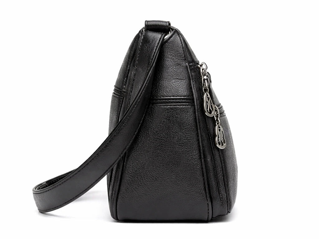 Torebka Miejska NORA Damska Czarna na Ramię i Crossbody z Regulowanym Paskiem