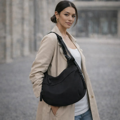 Saszetka Miejska URBAN Crossbody Damska Czarna z Regulowanym Paskiem