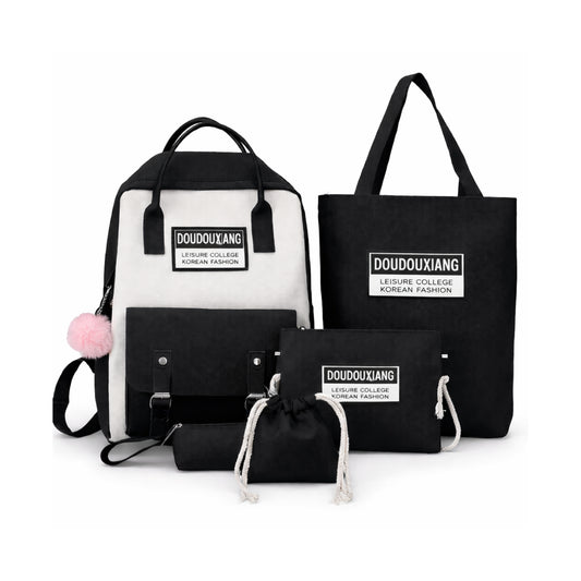 Zestaw CAMPUS Plecak Szkolny i Studencki 5w1 z Akcesoriami Czarno-Biały